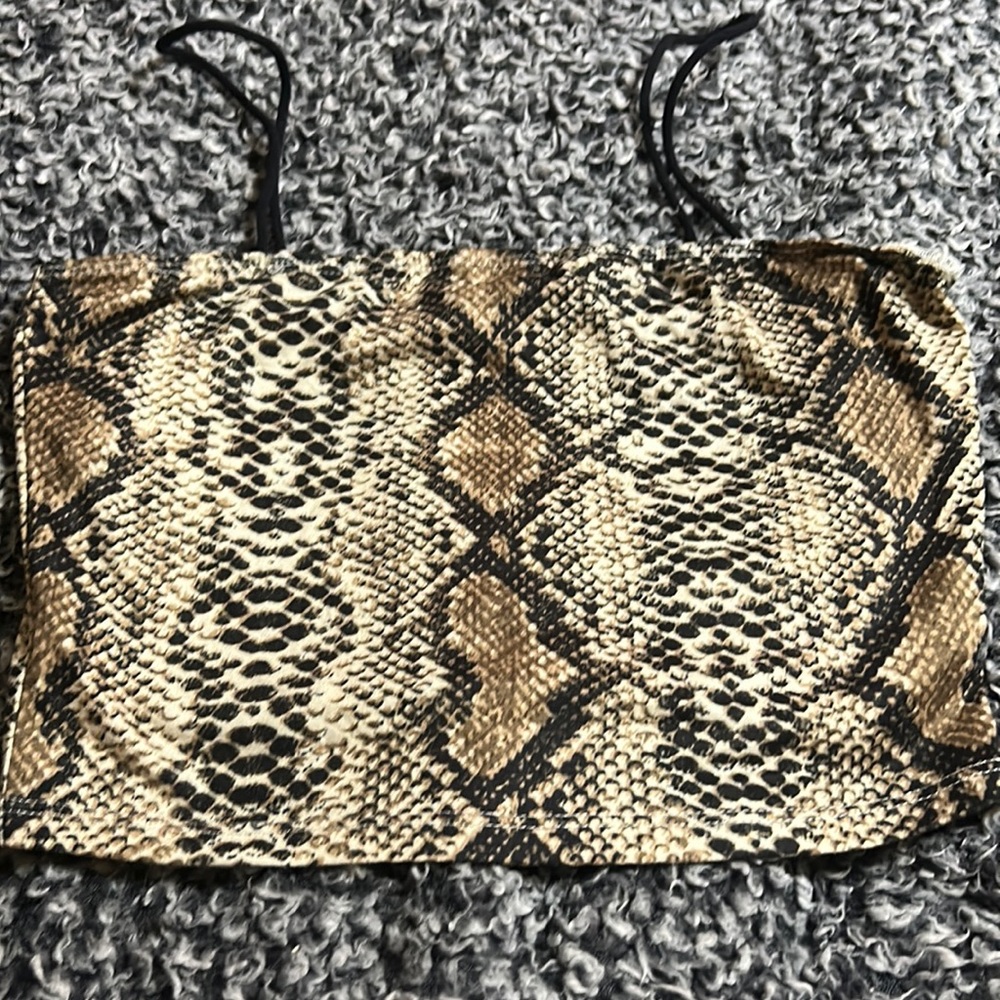 Snakeskin cropped top